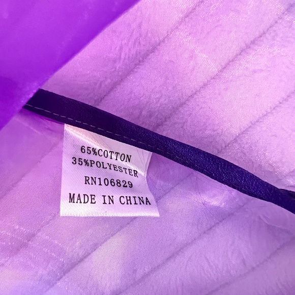 # A014 NANCY Purple Organza Top with Pearl Embellishment NWT M - Picture 10 of 10